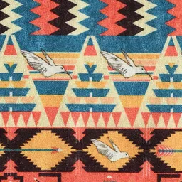 AAZEEM Red & Brown Set Of Printed Table Runner With 6 Placemat image 2