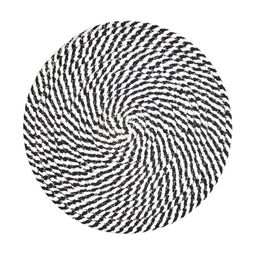 HOMADORN Black & White 6 Pieces Cotton Round Reversible Table Placemats image 5