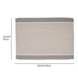 CDI 5-Pcs White & Grey Stripped Rectangular Table Placemats image 4
