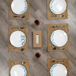 GRHAMOY 6 Pieces Brown Braided Jute Table Placemats-48