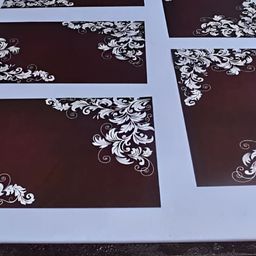 REVEXO Maroon & White 6 Pieces Printed Rectangular Table Placemats image 4