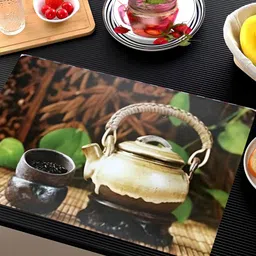 REVEXO Brown 6 Pieces Printed Rectangular Table Placemats image 5