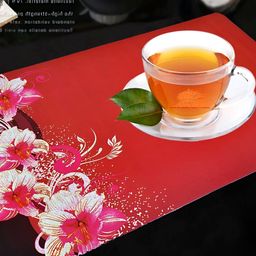 REVEXO Red & Pink 6 Pieces Printed Rectangular Table Placemats image 4