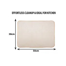 Kuber Industries Blue & Cream 3 Pcs Microfiber Self Drying Rectangular Table Placemats image 2