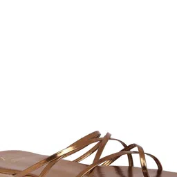 Tao Paris Women Bronze-Toned Open Toe Flats image 2