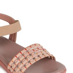 Shezone Textured Open Toe Flats With Backstrap image 2