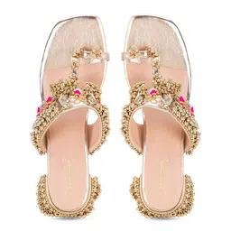5 ELEMENTS Embellished Open Toe Block Heels image 3