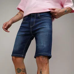 Campus Sutra Men Distressed Denim Shorts-image-53