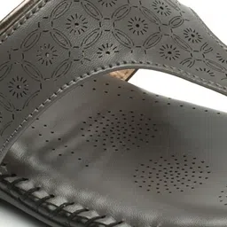 Denill Textured Open Toe Flats With Laser Cuts image 2