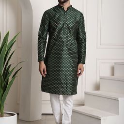SOJANYA Ethnic Motifs Printed Regular Kurta With Pyjamas & Nehru Jacket image 5