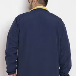 John Pride Men Plus Size Colourblocked Lightweight Open Front Jacket image 5