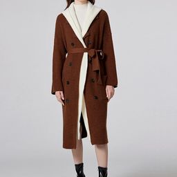 JC Collection Shawl Collar Longline Open Front Trench Coat image 5