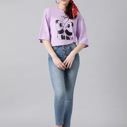 Kotty Graphic Printed Drop-Shoulder Sleeves Oversized T-shirt image 3