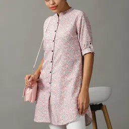 SHOWOFF Women Floral Printed Longline Casual Shirt-picture-17