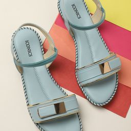 ICONICS Women Blue Open Toe Flats-image-93