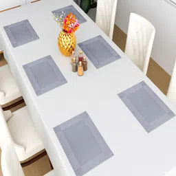 Kuber Industries Silver Toned 12 Pieces Rectangular Table Placemats image 5