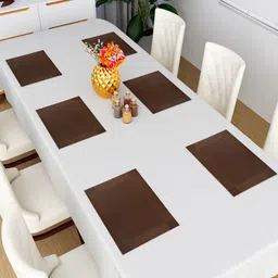 Kuber Industries 6 Pieces Brown Rectangular Textured Table Placemats image 4