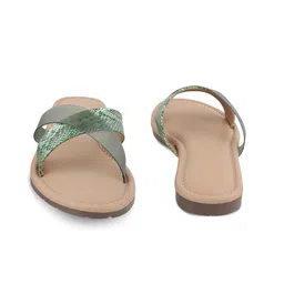 Tresmode Textured Cross Strap Open Toe Flats image 5