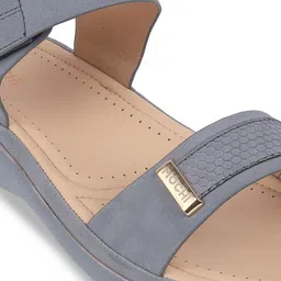 Mochi Textured Wedge Sandals with Laser Cuts image 2