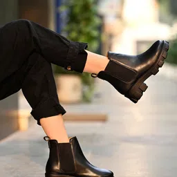 Shoetopia Women Heeled Mid-Top Chelsea Boots-56
