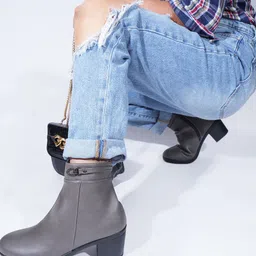 SHUZ TOUCH Women Mid Top Block Heeled Regular Boots-image-97