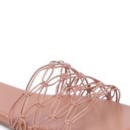 Anouk Peach Textured Open Toe Flats image 2