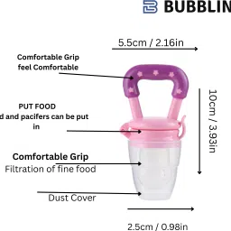 bubblino Baby Fruit Feeders (Set of 2) – Non-Toxic Silicone Design for Smooth Feeding Teether and Feeder image 2