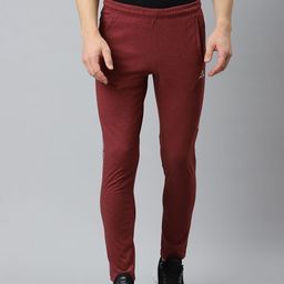 Alcis Men Maroon Solid Slim Fit Mid-Rise Track Pants-image-88