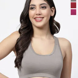Docare Pack Of 3 Full Coverage Super Support Medium Support All Day Comfort Workout Bras-11