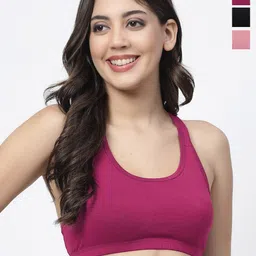 Docare Pack Of 3 Full Coverage Super Support Medium Support All Day Comfort Workout Bras-14