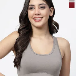 Docare Pack of 2 Full Coverage Non Padded Workout Bras With All Day Comfort-37