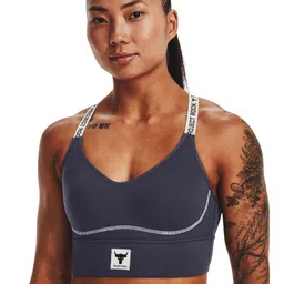 UNDER ARMOUR UA Project Rock Infinity Lightly Padded Mid Sports Workout Bra-picture-1