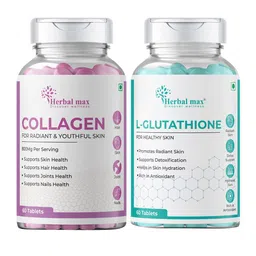 Herbal max Set Of 2 Collagen & L-Glutathione Tablets - 60 Tablets Each-10