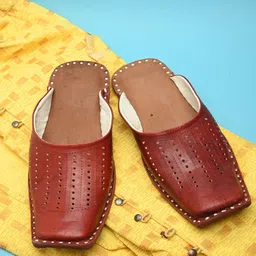 Apratim Men Perforated Leather Mules-picture-10