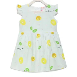Kids On Board Girls Green Printed Fit and Flare Dress-image-7