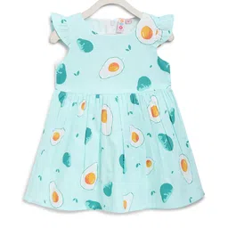 Kids On Board Girls Green Printed Fit and Flare Dress-image-27