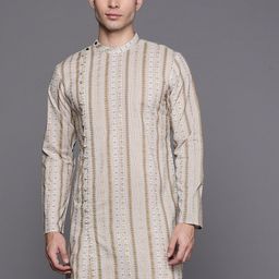 Indo Era Ethnic Motifs Printed Pure Cotton Kurta-image-95