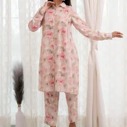 Chandbaali Printed Shirt-Collar Tunic With Trouser Co-Ords-image-17