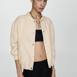 MANGO Women Linen Tailored Jacket-30