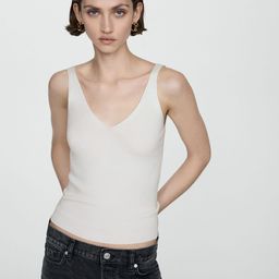 MANGO Shoulder Straps Knitted Top-image-12