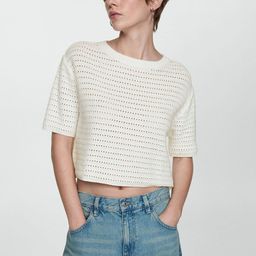 MANGO Open Knit Pure Cotton Pullover-image-94