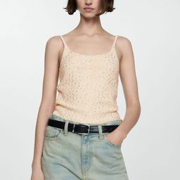 MANGO Sequin Embellished Shoulder Straps Top-image-14