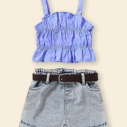 INCLUD Girls Striped Top With Short-image-80