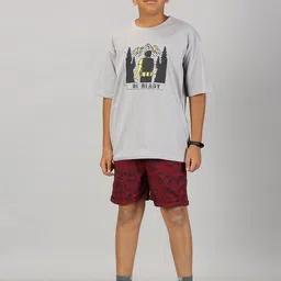 KiddoPanti Boys Graphic Printed Pure Cotton T-shirt With Shorts-image-31