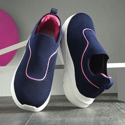 HRX by Hrithik Roshan Women Navy Blue & White Mesh Walking Shoes-15