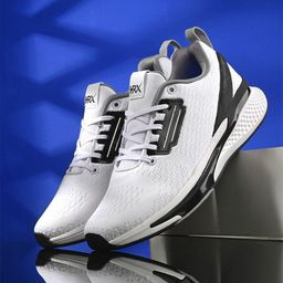 HRX by Hrithik Roshan Men White And Black Memory Foam Non-Marking Running Shoes-35