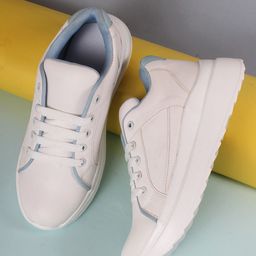 The Roadster Lifestyle Co. Women White & Blue 3D Fit Running Shoes-image-81
