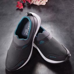 ASIAN Men Charcoal Mesh Running Non-Marking Shoes-1