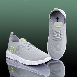 KRAASA Men Mesh Cushioned Footbed Non-Marking Running Shoes-38