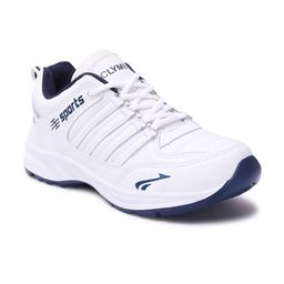 CLYMB Men White Mesh Running Non-Marking Shoes image 2
